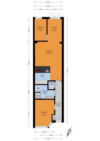 Floorplan - Copernicuslaan 58A, 2561 VJ Den Haag